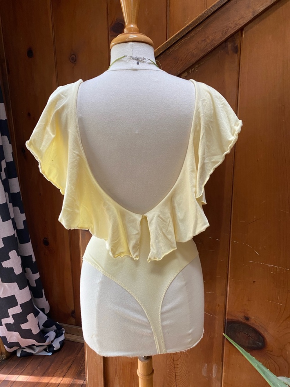 Free People Intimately Ruffle Low Cut Low Back Bodysuit - Picture 3 of 6